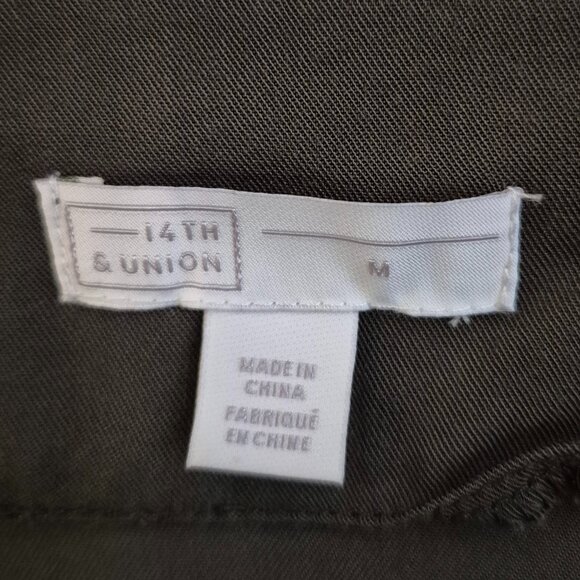 14th and Union ruffled cropped green jacket rayon feminine - Picture 2 of 5